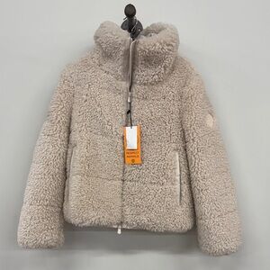 SAVE THE DUCK Women's Plush Beige Puffer Jacket